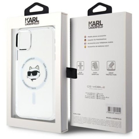Karl Lagerfeld IML Metal Choupette Head MagSafe - Etui iPhone 11 (biały) Karl Lagerfeld IML Metal Choupette Head MagSafe - Etui iPhone 11 (biały)