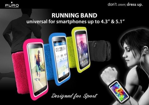 PURO Running Band - Uniwersalna frotka do biegania do smartfonów max 4.3" + key pocket (różowy) PURO Running Band - Uniwersalna frotka do biegania do smartfonów max 4.3" + key pocket (różowy)