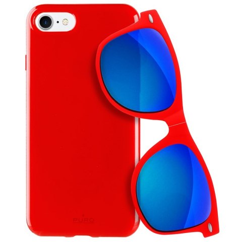 PURO Sunny Kit - Zestaw etui iPhone SE (2022 / 2020) / 8 / 7 + składane okulary przeciwsłoneczne (czerwony) PURO Sunny Kit - Zestaw etui iPhone SE (2022 / 2020) / 8 / 7 + składane okulary przeciwsłoneczne (czerwony)