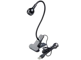 4kom.pl Lampka biurkowa LED USB z klipsem Czarna
