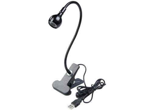 4kom.pl Lampka biurkowa LED USB z klipsem Czarna 4kom.pl Lampka biurkowa LED USB z klipsem Czarna