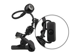 4kom.pl Lampka biurkowa LED USB z klipsem Czarna