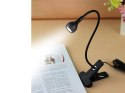 4kom.pl Lampka biurkowa LED USB z klipsem Czarna