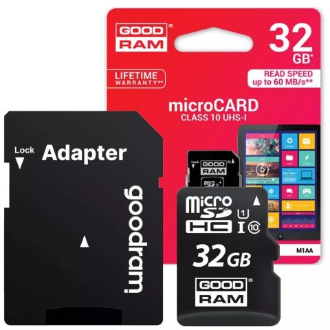 Goodram Karta pamięci GoodRam micro SD SDHC class 10 32GB Goodram Karta pamięci GoodRam micro SD SDHC class 10 32GB