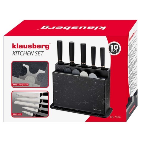 KLAUSBERG ZESTAW NOŻY I DESEK KUCHENNYCH W STOJAKU KLAUSBERG KB-7834 KLAUSBERG ZESTAW NOŻY I DESEK KUCHENNYCH W STOJAKU KLAUSBERG KB-7834