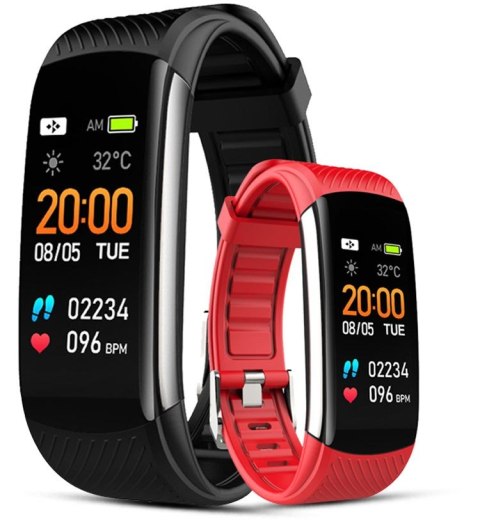 Giewont Smartband Giewont Fit&GO Duo GW200-1 - Black + Pasek Alert Red