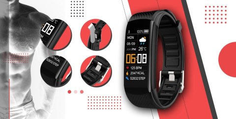Giewont Smartband Giewont Fit&GO Duo GW200-1 - Black + Pasek Alert Red Giewont Smartband Giewont Fit&GO Duo GW200-1 - Black + Pasek Alert Red