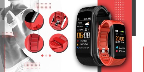 Giewont Smartband Giewont Fit&GO Duo GW200-1 - Black + Pasek Alert Red Giewont Smartband Giewont Fit&GO Duo GW200-1 - Black + Pasek Alert Red