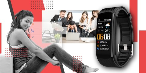 Giewont Smartband Giewont Fit&GO Duo GW200-1 - Black + Pasek Alert Red Giewont Smartband Giewont Fit&GO Duo GW200-1 - Black + Pasek Alert Red