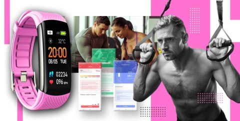 Giewont Smartband Giewont Fit&GO Duo GW200-4 - Black + Pasek Think Pink Giewont Smartband Giewont Fit&GO Duo GW200-4 - Black + Pasek Think Pink