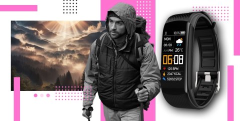 Giewont Smartband Giewont Fit&GO Duo GW200-4 - Black + Pasek Think Pink Giewont Smartband Giewont Fit&GO Duo GW200-4 - Black + Pasek Think Pink