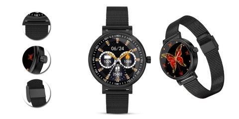 RUBICON Zegarek Damski RUBICON SMARTWATCH RNBE64-3 BLACK RUBICON Zegarek Damski RUBICON SMARTWATCH RNBE64-3 BLACK