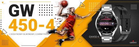 Giewont Smartwatch Giewont Vertex SmartCall GW450-4 Silver/Carbon Silikon Giewont Smartwatch Giewont Vertex SmartCall GW450-4 Silver/Carbon Silikon