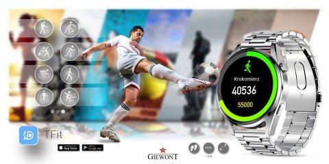 Giewont Smartwatch Giewont Vertex SmartCall GW450-4 Silver/Carbon Silikon Giewont Smartwatch Giewont Vertex SmartCall GW450-4 Silver/Carbon Silikon