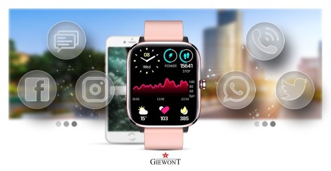 Giewont Smartwatch Giewont Dynamic SmartCall GW230-1 - Rose Gold/Powder Pink Giewont Smartwatch Giewont Dynamic SmartCall GW230-1 - Rose Gold/Powder Pink