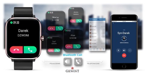 Giewont Smartwatch Giewont Dynamic SmartCall GW230-3 - Rose Gold/Black Effect Giewont Smartwatch Giewont Dynamic SmartCall GW230-3 - Rose Gold/Black Effect