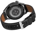RUBICON Smartwatch Rubicon RNCE88-1 Czarny- Czarny Pasek Silikonowy + Czarny Pasek Skórzany
