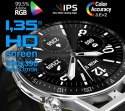 RUBICON Smartwatch Rubicon RNCE88-1 Czarny- Czarny Pasek Silikonowy + Czarny Pasek Skórzany