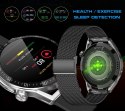 RUBICON Smartwatch Rubicon RNCE88-1 Czarny- Czarny Pasek Silikonowy + Czarny Pasek Skórzany