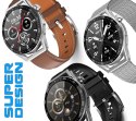 RUBICON Smartwatch Rubicon RNCE88-1 Czarny- Czarny Pasek Silikonowy + Czarny Pasek Skórzany