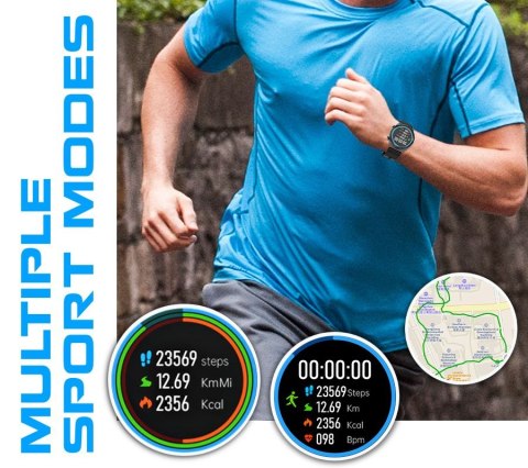 RUBICON Smartwatch Rubicon RNCE99-2 Czarno-Czarny + Czarny Pasek Silikonowy RUBICON Smartwatch Rubicon RNCE99-2 Czarno-Czarny + Czarny Pasek Silikonowy