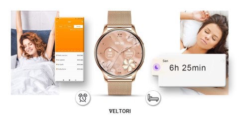 VELTORI Smartwatch Damski Veltori VT300-1 Złota Bransoleta VELTORI Smartwatch Damski Veltori VT300-1 Złota Bransoleta