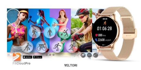 VELTORI Smartwatch Damski Veltori VT300-1 Złota Bransoleta VELTORI Smartwatch Damski Veltori VT300-1 Złota Bransoleta