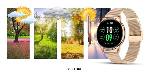 VELTORI Smartwatch Damski Veltori VT300-1 Złota Bransoleta VELTORI Smartwatch Damski Veltori VT300-1 Złota Bransoleta