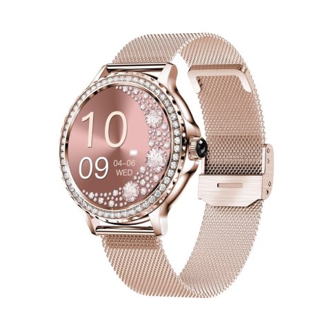 VELTORI Smartwatch Damski Veltori VT320-1 Złota Bransoleta + Różowy Pasek Silikonowy VELTORI Smartwatch Damski Veltori VT320-1 Złota Bransoleta + Różowy Pasek Silikonowy