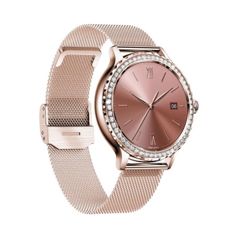 VELTORI Smartwatch Damski Veltori VT320-1 Złota Bransoleta + Różowy Pasek Silikonowy VELTORI Smartwatch Damski Veltori VT320-1 Złota Bransoleta + Różowy Pasek Silikonowy
