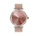 VELTORI Smartwatch Damski Veltori VT320-1 Złota Bransoleta + Różowy Pasek Silikonowy