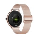 VELTORI Smartwatch Damski Veltori VT320-1 Złota Bransoleta + Różowy Pasek Silikonowy