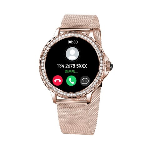 VELTORI Smartwatch Damski Veltori VT320-1 Złota Bransoleta + Różowy Pasek Silikonowy VELTORI Smartwatch Damski Veltori VT320-1 Złota Bransoleta + Różowy Pasek Silikonowy
