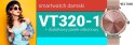 VELTORI Smartwatch Damski Veltori VT320-1 Złota Bransoleta + Różowy Pasek Silikonowy