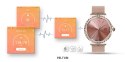 VELTORI Smartwatch Damski Veltori VT320-1 Złota Bransoleta + Różowy Pasek Silikonowy