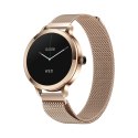VELTORI Smartwatch Damski Veltori VT340-1 Złota Bransoleta + Różowy Pasek Silikonowy