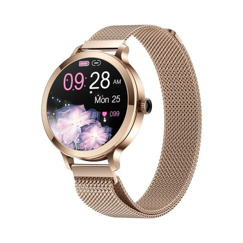 VELTORI Smartwatch Damski Veltori VT340-1 Złota Bransoleta + Różowy Pasek Silikonowy VELTORI Smartwatch Damski Veltori VT340-1 Złota Bransoleta + Różowy Pasek Silikonowy