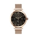 VELTORI Smartwatch Damski Veltori VT340-1 Złota Bransoleta + Różowy Pasek Silikonowy