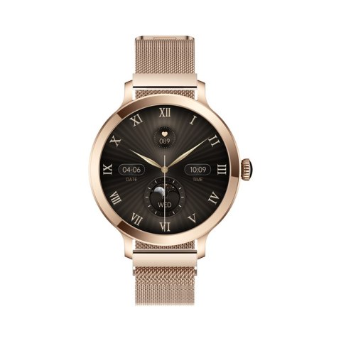 VELTORI Smartwatch Damski Veltori VT340-1 Złota Bransoleta + Różowy Pasek Silikonowy VELTORI Smartwatch Damski Veltori VT340-1 Złota Bransoleta + Różowy Pasek Silikonowy
