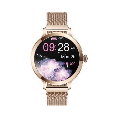 VELTORI Smartwatch Damski Veltori VT340-1 Złota Bransoleta + Różowy Pasek Silikonowy VELTORI Smartwatch Damski Veltori VT340-1 Złota Bransoleta + Różowy Pasek Silikonowy