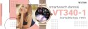 VELTORI Smartwatch Damski Veltori VT340-1 Złota Bransoleta + Różowy Pasek Silikonowy