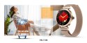VELTORI Smartwatch Damski Veltori VT340-1 Złota Bransoleta + Różowy Pasek Silikonowy