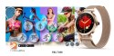 VELTORI Smartwatch Damski Veltori VT340-1 Złota Bransoleta + Różowy Pasek Silikonowy