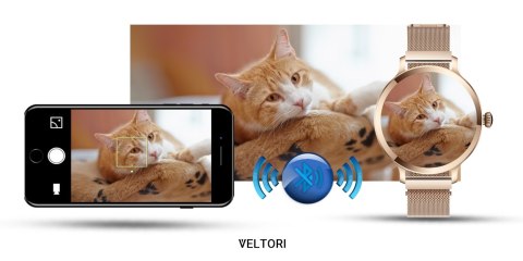 VELTORI Smartwatch Damski Veltori VT340-1 Złota Bransoleta + Różowy Pasek Silikonowy VELTORI Smartwatch Damski Veltori VT340-1 Złota Bransoleta + Różowy Pasek Silikonowy