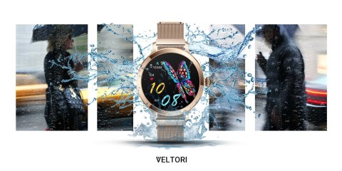 VELTORI Smartwatch Damski Veltori VT340-1 Złota Bransoleta + Różowy Pasek Silikonowy VELTORI Smartwatch Damski Veltori VT340-1 Złota Bransoleta + Różowy Pasek Silikonowy