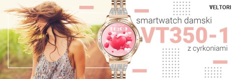 VELTORI Smartwatch Damski Veltori VT350-1 Bransoleta Różowe Złoto VELTORI Smartwatch Damski Veltori VT350-1 Bransoleta Różowe Złoto