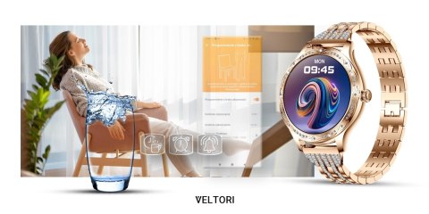 VELTORI Smartwatch Damski Veltori VT350-1 Bransoleta Różowe Złoto VELTORI Smartwatch Damski Veltori VT350-1 Bransoleta Różowe Złoto