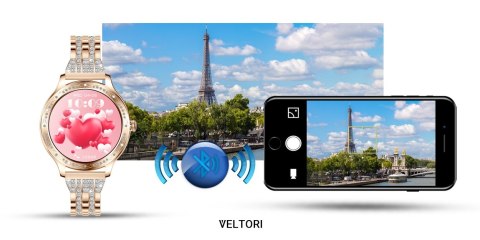 VELTORI Smartwatch Damski Veltori VT350-1 Bransoleta Różowe Złoto VELTORI Smartwatch Damski Veltori VT350-1 Bransoleta Różowe Złoto