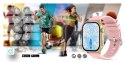 Gravity Smartwatch Gravity GT15-7 Różowy Pasek Silikonowy + Złota Bransoleta