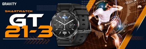 Gravity Smartwatch Gravity GT21-3 + Czarny Pasek Silikonowy Gravity Smartwatch Gravity GT21-3 + Czarny Pasek Silikonowy